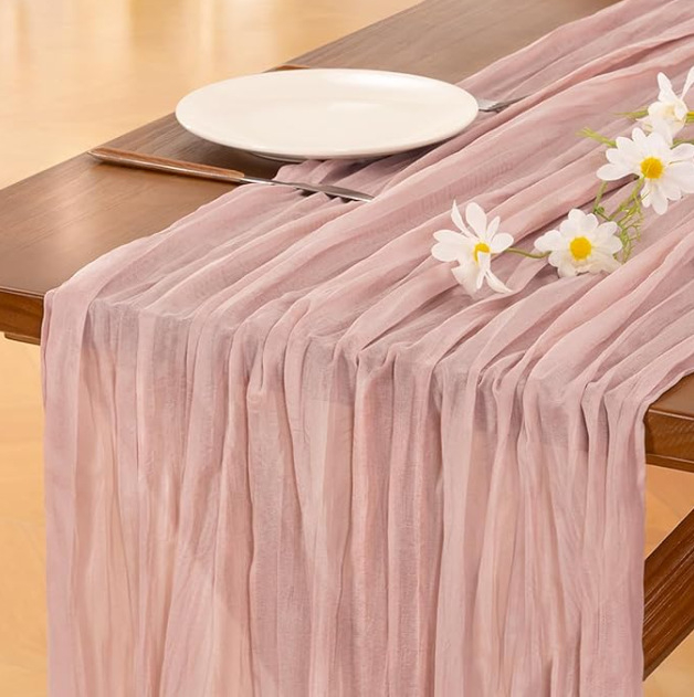Stolni runner s teksturom cheesecloth, 70% poliester, skandinavski stil, za dnevni boravak ili restoran