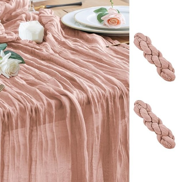 Stolni runner s teksturom cheesecloth, 70% poliester, skandinavski stil, za dnevni boravak ili restoran