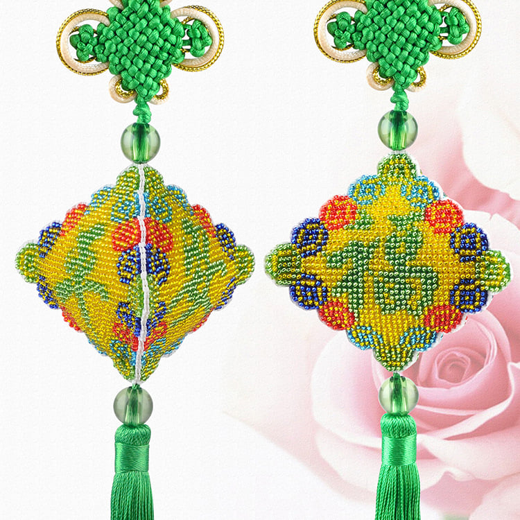 Kit za križićno šivanje s perlicama na platnu 14CT, plastična ploča, uzorak svečano, brend Green phoenix