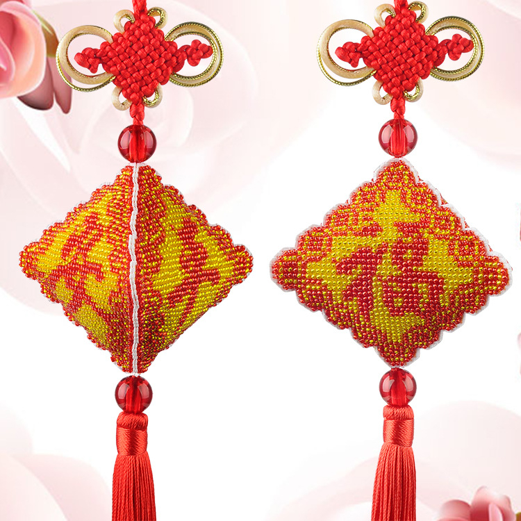 Kit za križićno šivanje s perlicama na platnu 14CT, plastična ploča, uzorak svečano, brend Green phoenix