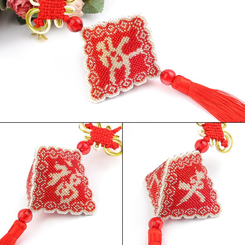 Kit za križićno šivanje s perlicama na platnu 14CT, plastična ploča, uzorak svečano, brend Green phoenix