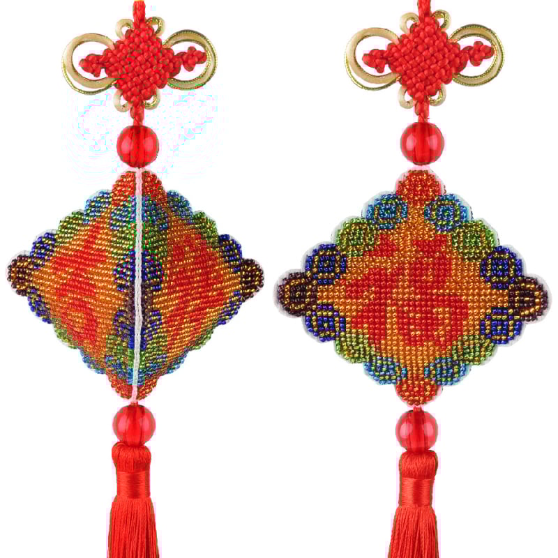 Kit za križićno šivanje s perlicama na platnu 14CT, plastična ploča, uzorak svečano, brend Green phoenix