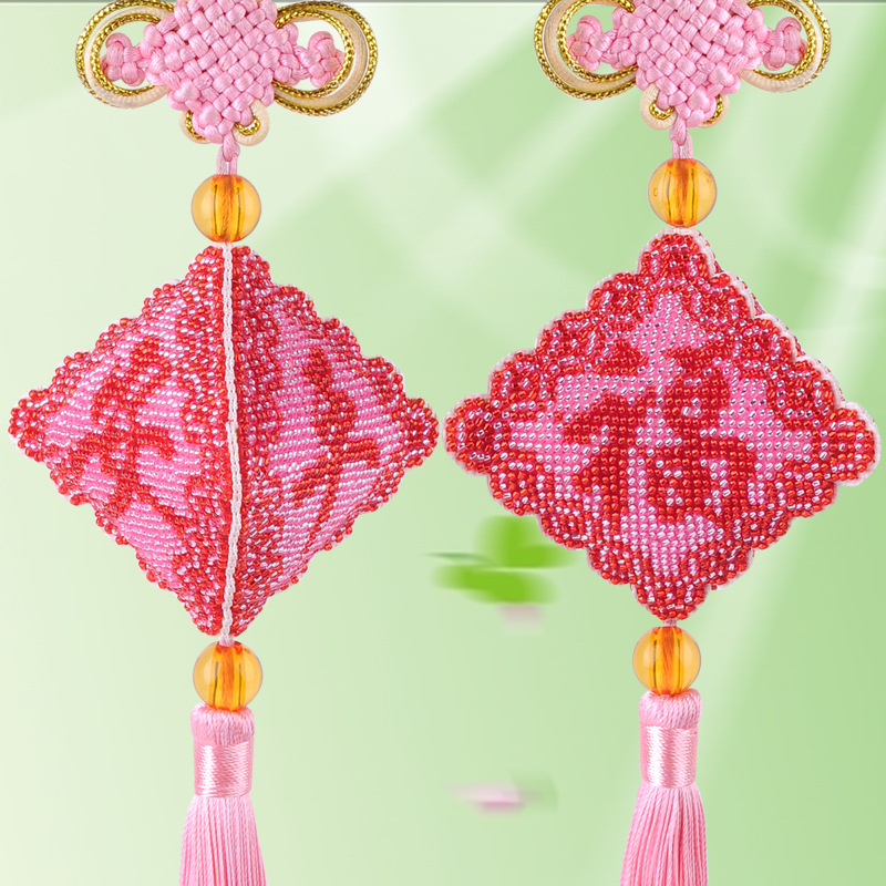 Kit za križićno šivanje s perlicama na platnu 14CT, plastična ploča, uzorak svečano, brend Green phoenix