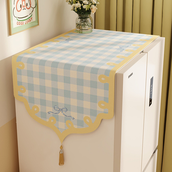 Külmiku ülaosa tolmukate, kanepimaterjalist, kreem stiil, universaalne ühe- ja kahekordsete uste jaoks, köök (Materjal: kanepimaterjal; Stiil: kreem; Ruum: köök)