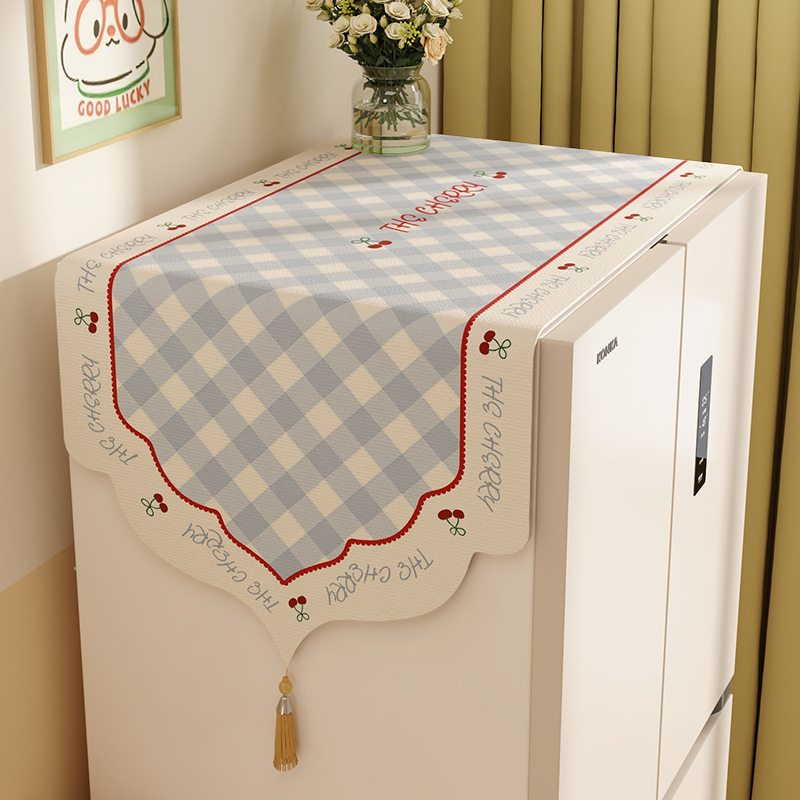 Külmiku ülaosa tolmukate, kanepimaterjalist, kreem stiil, universaalne ühe- ja kahekordsete uste jaoks, köök (Materjal: kanepimaterjal; Stiil: kreem; Ruum: köök)