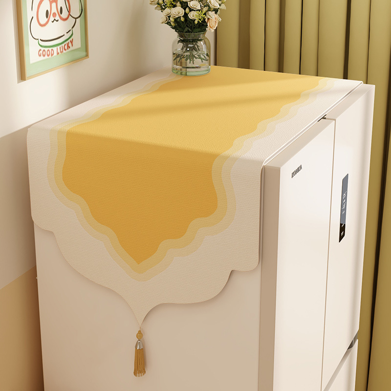 Külmiku ülaosa tolmukate, kanepimaterjalist, kreem stiil, universaalne ühe- ja kahekordsete uste jaoks, köök (Materjal: kanepimaterjal; Stiil: kreem; Ruum: köök)