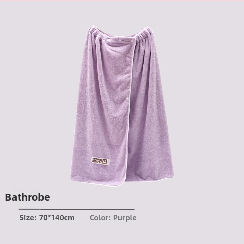 Suaugusiųjų moterų koralinis fliso chalatas, sagties užsegimas, dėvimas kaip rankšluostis, greitai džiūstanti plaukų kepurė