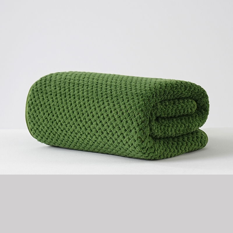 Set ručnika za kupanje i plažu – Coral fleece, 200–300 g, Warp-Knitted Pineapple Plaid Wrap, 19 niti, Plain Weave, Mogući izvezeni logo
