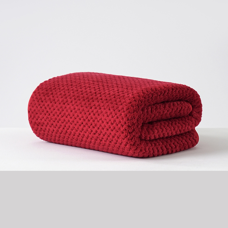 Set ručnika za kupanje i plažu – Coral fleece, 200–300 g, Warp-Knitted Pineapple Plaid Wrap, 19 niti, Plain Weave, Mogući izvezeni logo