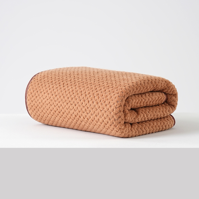 Set ručnika za kupanje i plažu – Coral fleece, 200–300 g, Warp-Knitted Pineapple Plaid Wrap, 19 niti, Plain Weave, Mogući izvezeni logo
