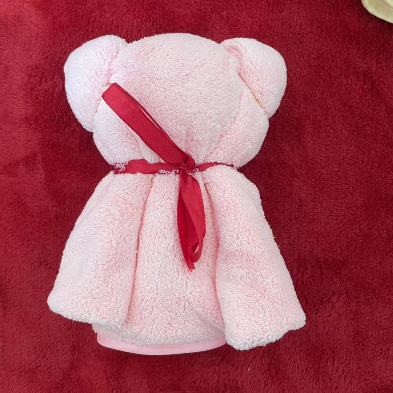 Koralinis flisinis kvadratinis rankšluostis vestuvėms – sugeriantis, 70 g, logotipo spauda, siūtas kraštas