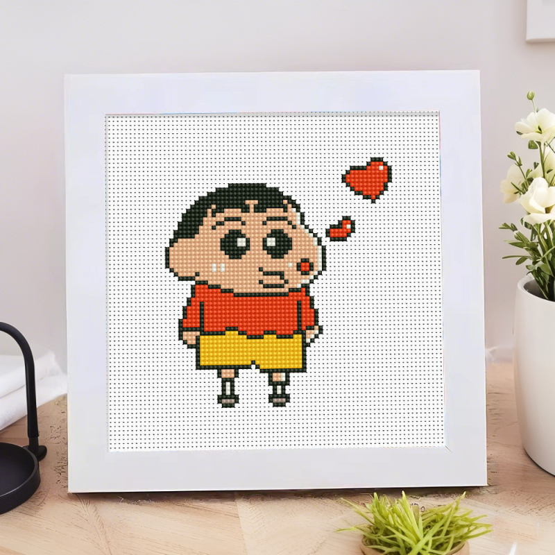 Dječji kit za križni šav s likovima Shin-Chan, Strawberry Bear i Pikachu – DIY za početnike
