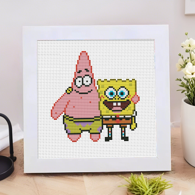 Dječji kit za križni šav s likovima Shin-Chan, Strawberry Bear i Pikachu – DIY za početnike