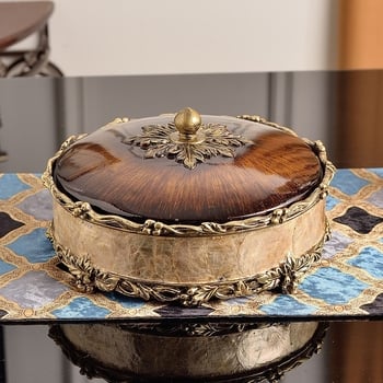 Europos stiliaus dervos vaisių lėkštė dekoratyvinis rinkinys su servetėlių dėžute, galimybė pritaikyti