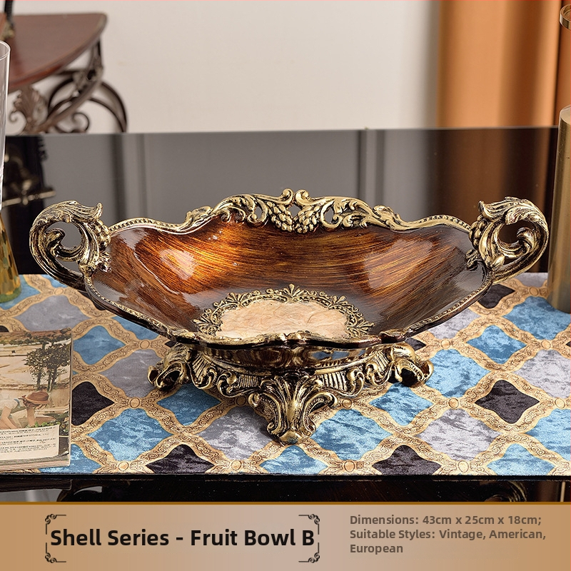 Europos stiliaus dervos vaisių lėkštė dekoratyvinis rinkinys su servetėlių dėžute, galimybė pritaikyti