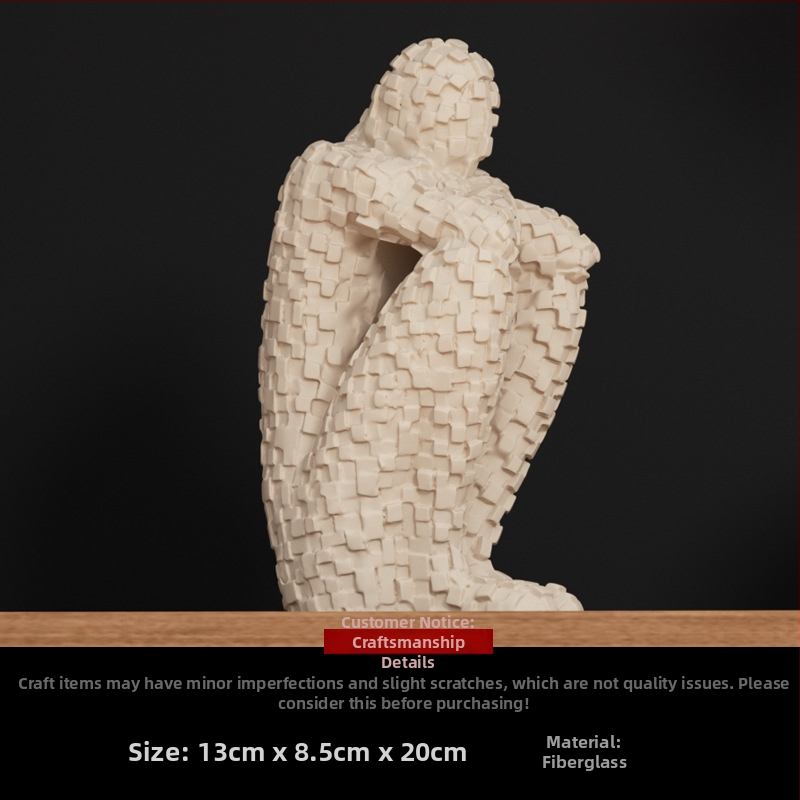 Kerámia absztrakt geometriai figura szobor – egyszerű, modern stílusban, Craftsman Thirteen márkával (Készítő kód 553186337)