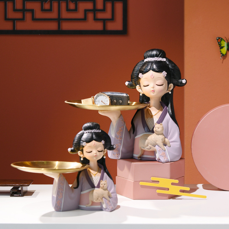 Поставка за ключове в китайски стил, от смола, боядисана повърхност, персонализируема