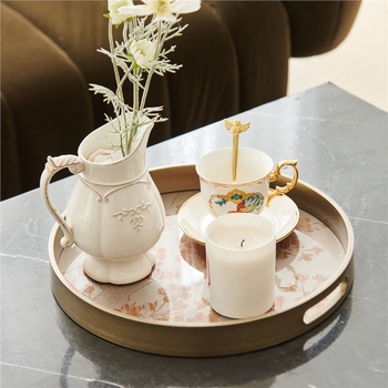 Stiklinė dekoratyvinė padėklas, šiuolaikiškas minimalistinis stilius, standartinis įpakavimas, tinkamas svetainei – kavos staliukui, laikymo padėklas