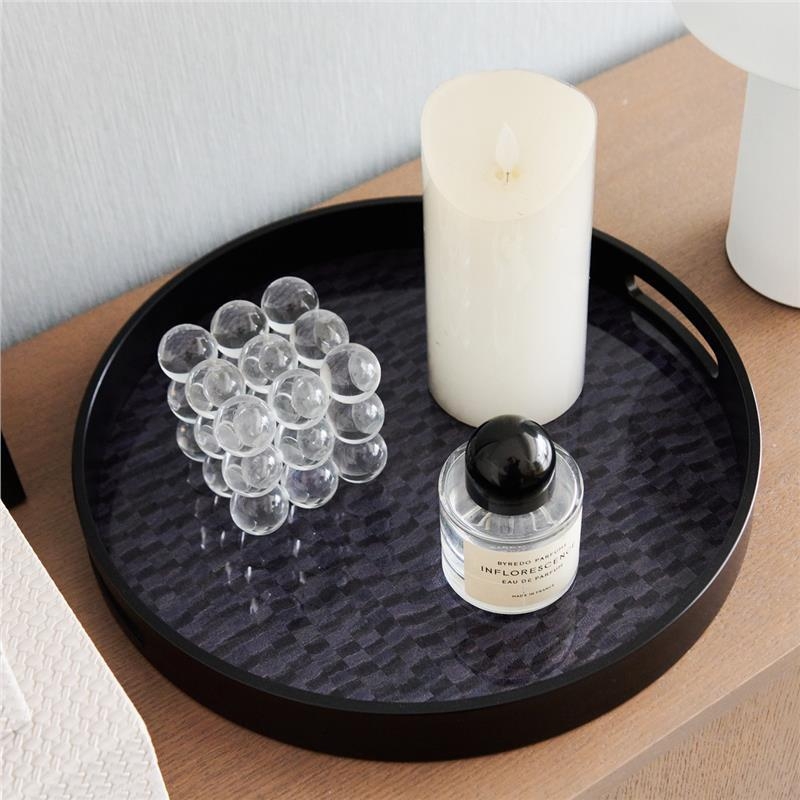 Stiklinė dekoratyvinė padėklas, šiuolaikiškas minimalistinis stilius, standartinis įpakavimas, tinkamas svetainei – kavos staliukui, laikymo padėklas