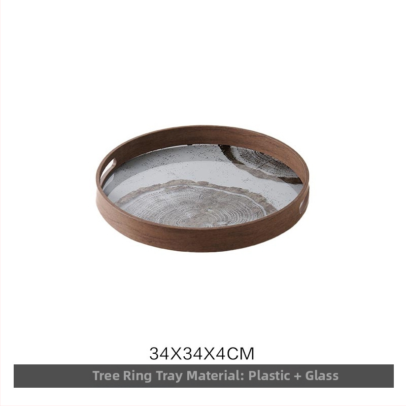 Stiklinė dekoratyvinė padėklas, šiuolaikiškas minimalistinis stilius, standartinis įpakavimas, tinkamas svetainei – kavos staliukui, laikymo padėklas