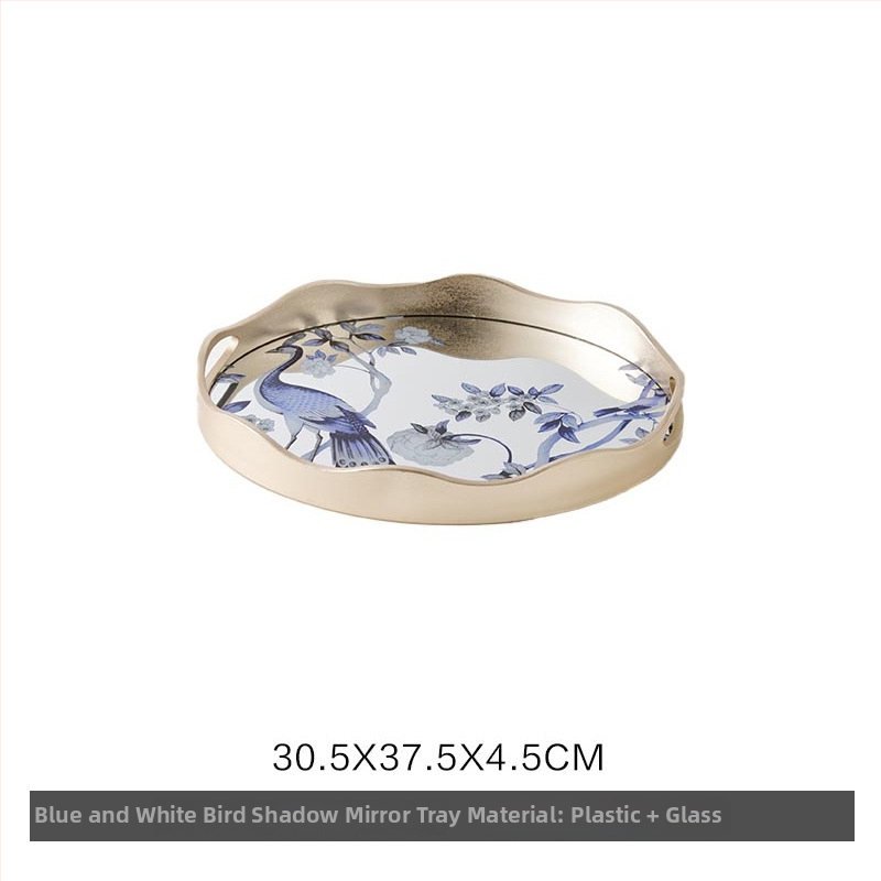 Stiklinė dekoratyvinė padėklas, šiuolaikiškas minimalistinis stilius, standartinis įpakavimas, tinkamas svetainei – kavos staliukui, laikymo padėklas