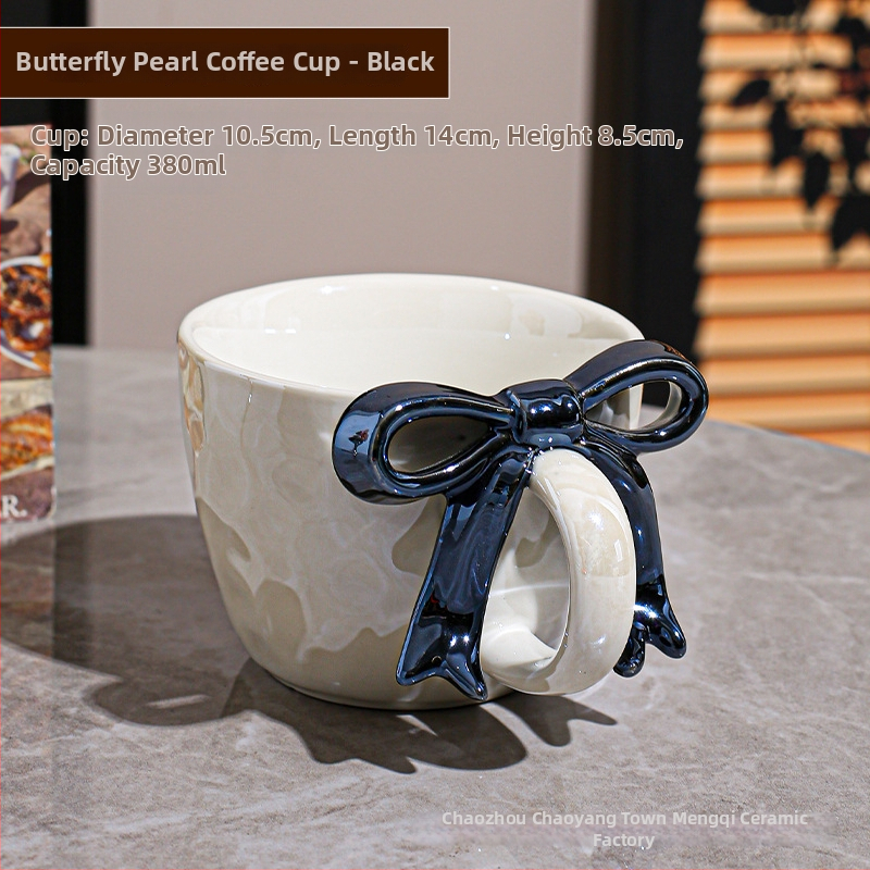 Kohvitassi ja alus taldrikut komplekt lipsu sõlmega, keraamiline disain, Põhjamaine stiil, 700 g, pakkimine paberkastiga, kohandatav