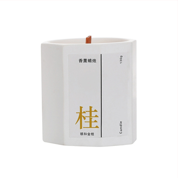 Aromātiska sojas vaska svece, roku darbs, astoņstūra tasītes formā, ar iespēju uzdrukāt logotipu uz iepakojuma