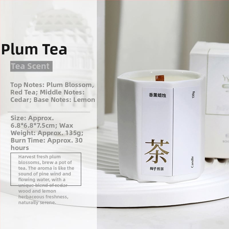 Aromātiska sojas vaska svece, roku darbs, astoņstūra tasītes formā, ar iespēju uzdrukāt logotipu uz iepakojuma