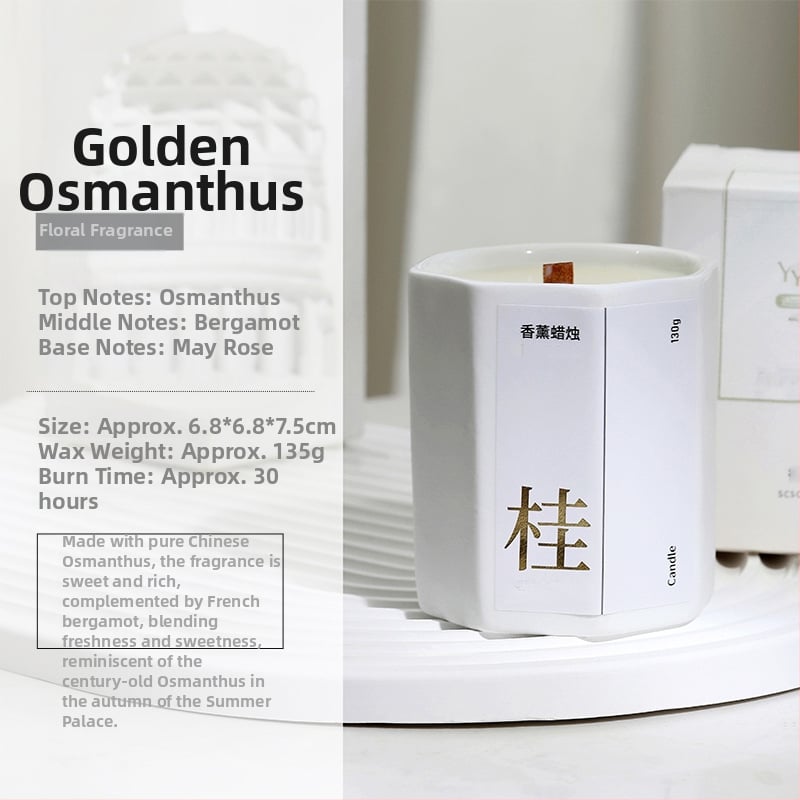 Aromātiska sojas vaska svece, roku darbs, astoņstūra tasītes formā, ar iespēju uzdrukāt logotipu uz iepakojuma