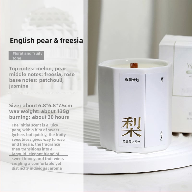 Aromātiska sojas vaska svece, roku darbs, astoņstūra tasītes formā, ar iespēju uzdrukāt logotipu uz iepakojuma