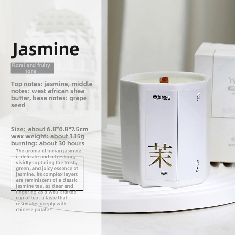 Aromātiska sojas vaska svece, roku darbs, astoņstūra tasītes formā, ar iespēju uzdrukāt logotipu uz iepakojuma