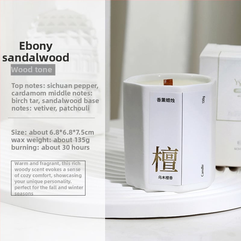 Aromātiska sojas vaska svece, roku darbs, astoņstūra tasītes formā, ar iespēju uzdrukāt logotipu uz iepakojuma