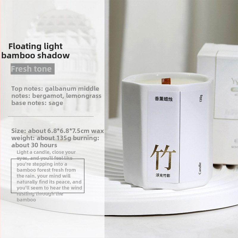 Aromātiska sojas vaska svece, roku darbs, astoņstūra tasītes formā, ar iespēju uzdrukāt logotipu uz iepakojuma