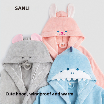 Sanli szülő-gyermek fürdőköpeny korall plüss, 90% poliészter