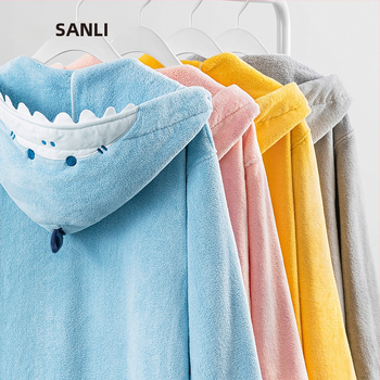 Sanli szülő-gyermek fürdőköpeny korall plüss, 90% poliészter