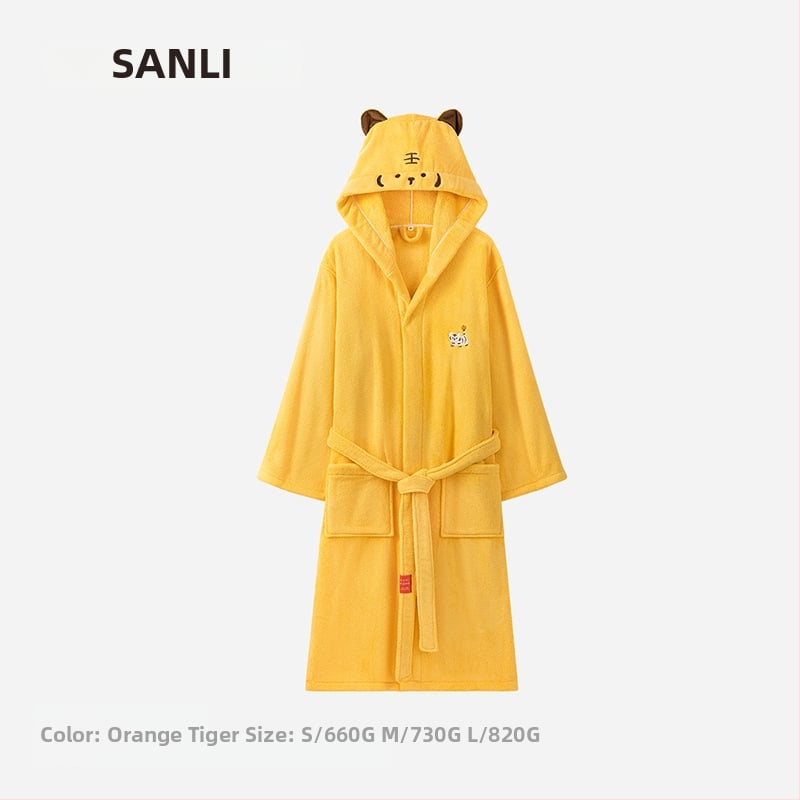 Sanli szülő-gyermek fürdőköpeny korall plüss, 90% poliészter