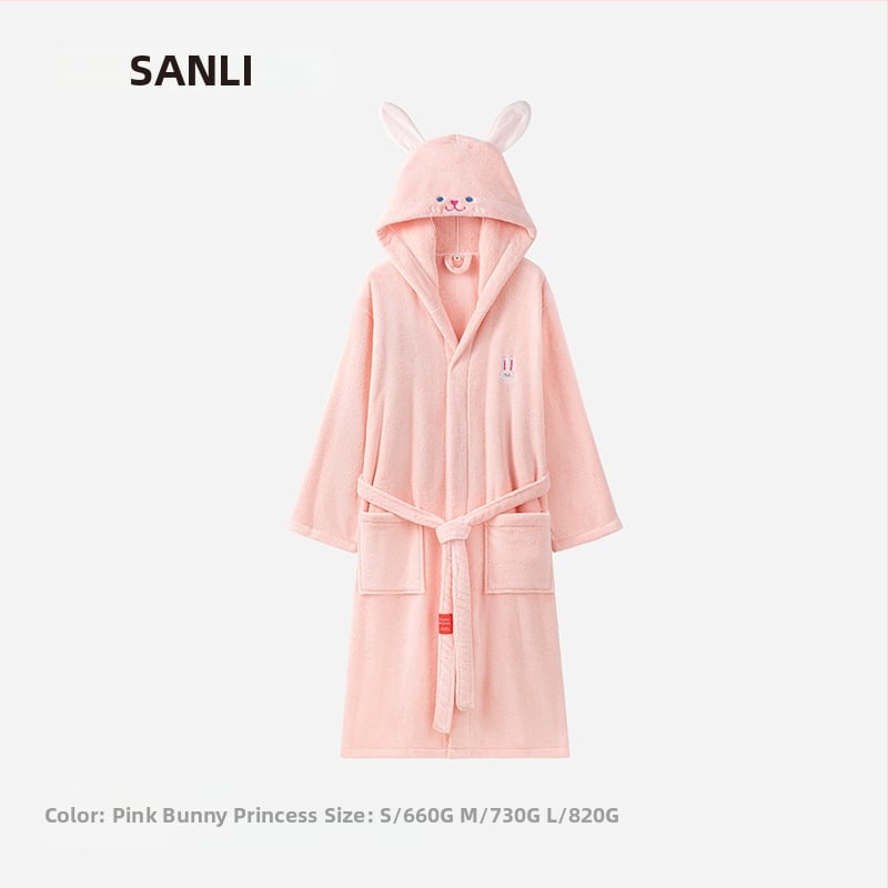 Sanli szülő-gyermek fürdőköpeny korall plüss, 90% poliészter