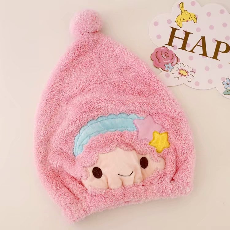 Aranyos rajzfilm témájú hajszárító sapka, rendkívül nedvszívó és gyorsan száradó; korall plüss zuhanysapka felnőtteknek és gyerekeknek; Anyag: blended; Fő összetevő: puha plüss; Kategória: hajsapka