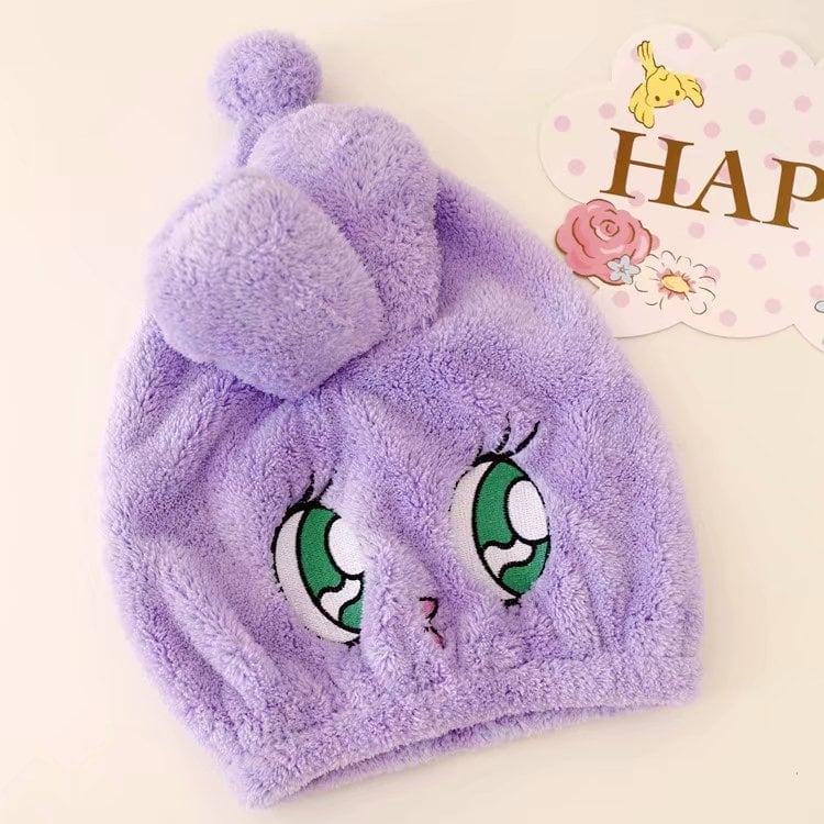 Aranyos rajzfilm témájú hajszárító sapka, rendkívül nedvszívó és gyorsan száradó; korall plüss zuhanysapka felnőtteknek és gyerekeknek; Anyag: blended; Fő összetevő: puha plüss; Kategória: hajsapka