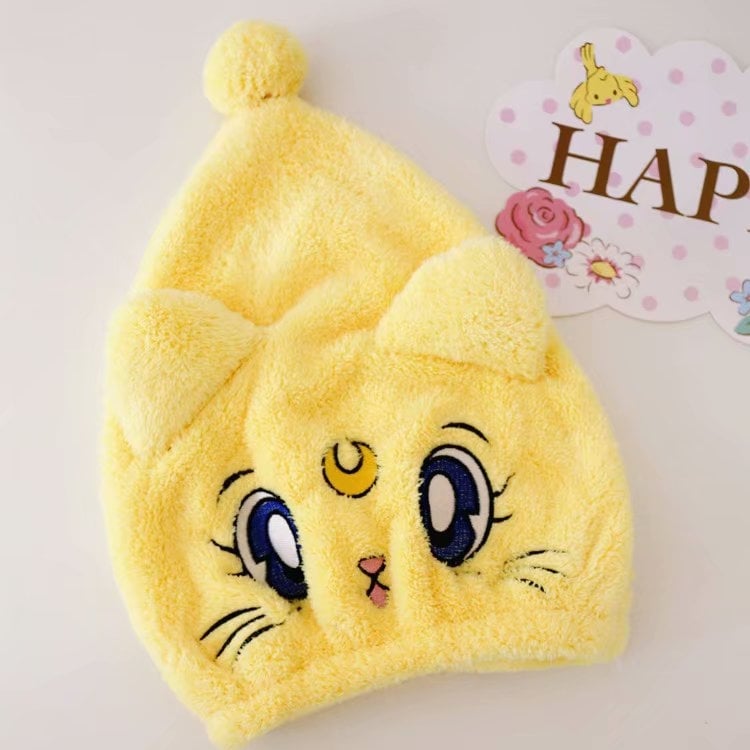 Aranyos rajzfilm témájú hajszárító sapka, rendkívül nedvszívó és gyorsan száradó; korall plüss zuhanysapka felnőtteknek és gyerekeknek; Anyag: blended; Fő összetevő: puha plüss; Kategória: hajsapka