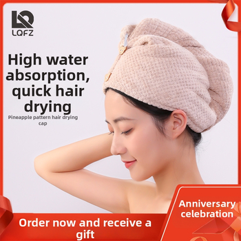 Női hajszárító sapka, ananász mintával, kettős rétegű, mikroszálas 150D, hímzett és felvarrt szegéllyel