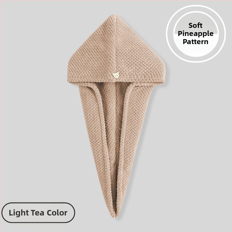 Női hajszárító sapka, ananász mintával, kettős rétegű, mikroszálas 150D, hímzett és felvarrt szegéllyel