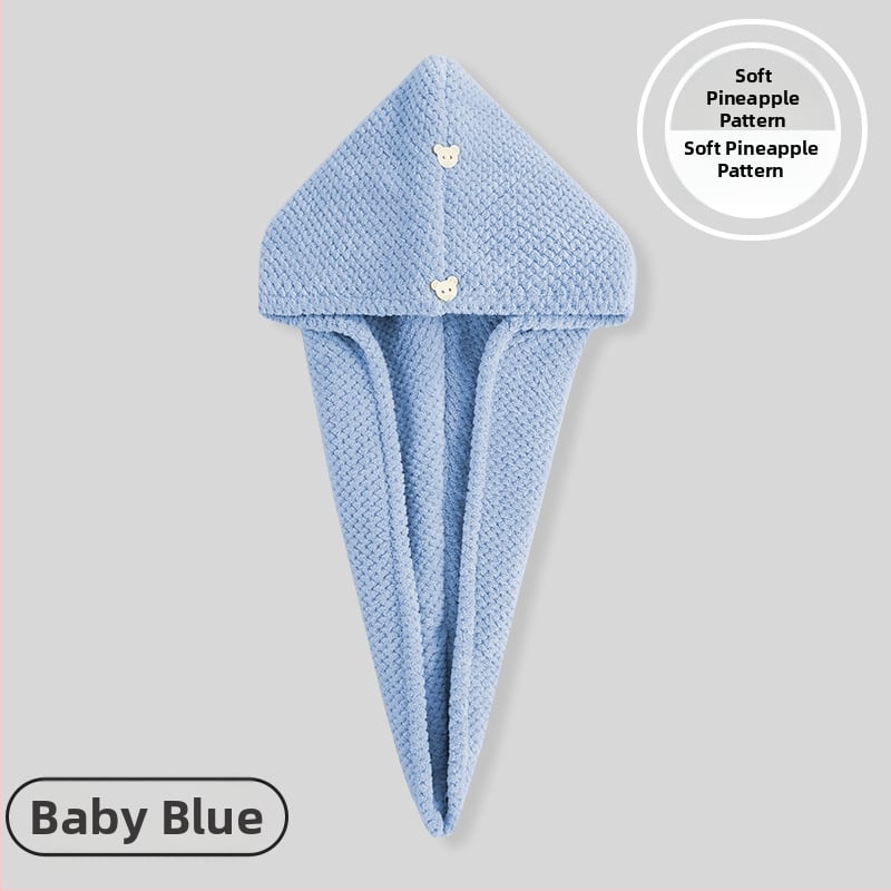 Női hajszárító sapka, ananász mintával, kettős rétegű, mikroszálas 150D, hímzett és felvarrt szegéllyel