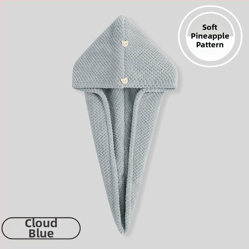 Női hajszárító sapka, ananász mintával, kettős rétegű, mikroszálas 150D, hímzett és felvarrt szegéllyel
