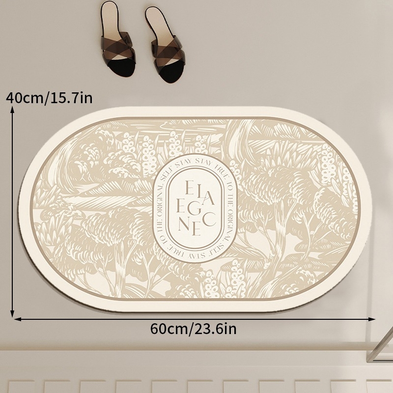 Trodjelni set kupaonskih prostirki, vlakna od poliestera, tiskano, kvadratni oblik, perivo, moderan minimalistički stil