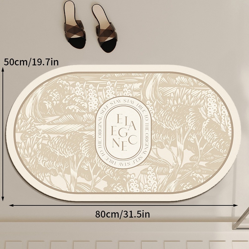 Trodjelni set kupaonskih prostirki, vlakna od poliestera, tiskano, kvadratni oblik, perivo, moderan minimalistički stil