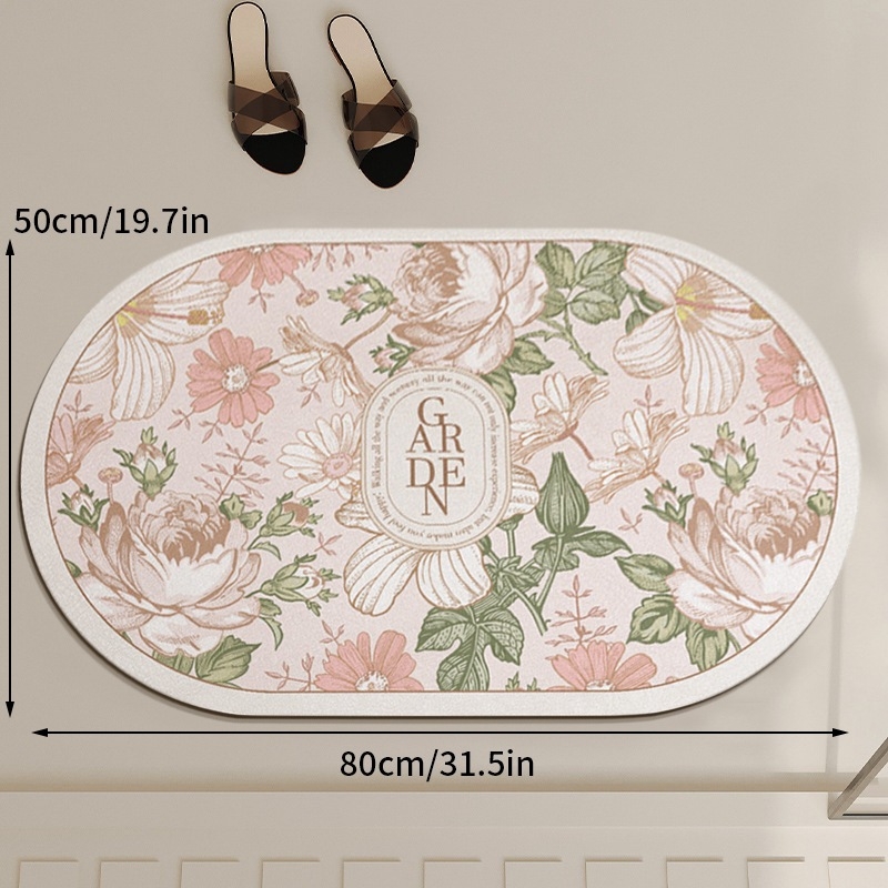 Trodjelni set kupaonskih prostirki, vlakna od poliestera, tiskano, kvadratni oblik, perivo, moderan minimalistički stil