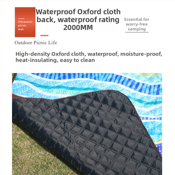 Lauko ultragarso drėgmės atsparus pikniko kilimėlis iš Oxford audinio, modelis YLBD-D012, sveria 700–980 g, skirtas 3–6 asmenims