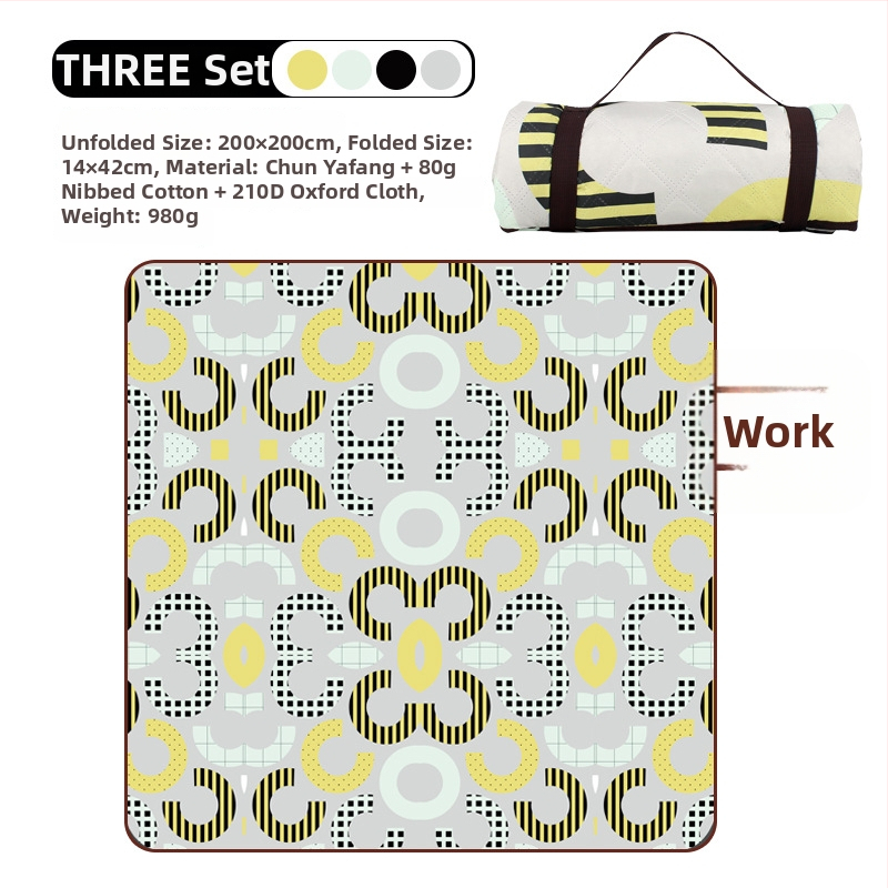 Lauko ultragarso drėgmės atsparus pikniko kilimėlis iš Oxford audinio, modelis YLBD-D012, sveria 700–980 g, skirtas 3–6 asmenims
