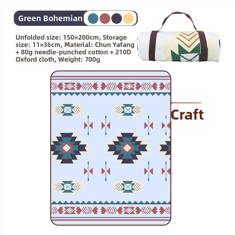 Lauko ultragarso drėgmės atsparus pikniko kilimėlis iš Oxford audinio, modelis YLBD-D012, sveria 700–980 g, skirtas 3–6 asmenims